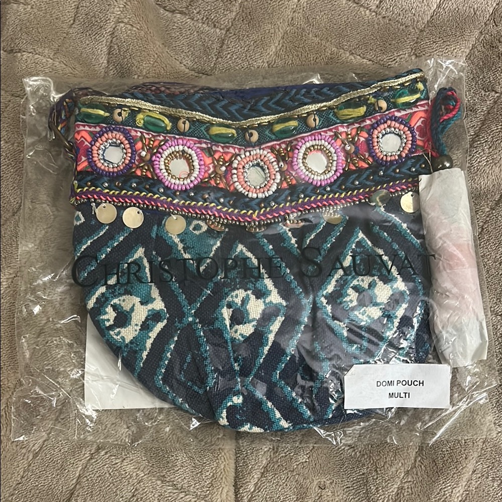 Christophe Sauvat Domi Pouch - Multicolor with Adjustable Crossbody Strap